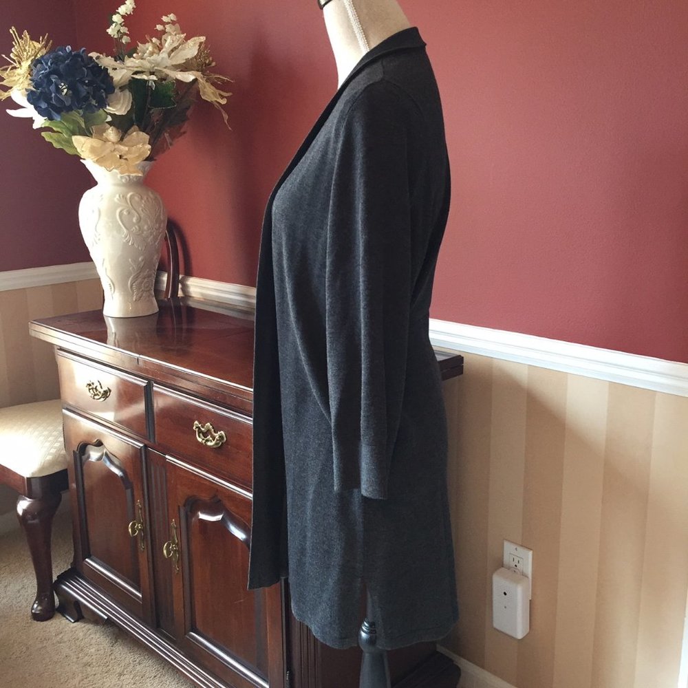 Chico's Long Dark Gray Cardigan - Like New - Picture 2 of 5